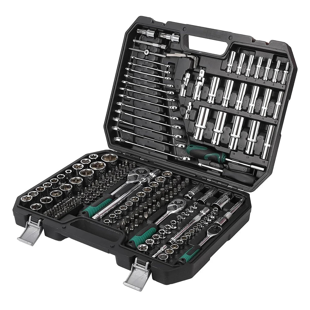 HiMISSDIY 216 Piece Mechanics Tool Set And Socket Set With Storage Case For Automotive Repair