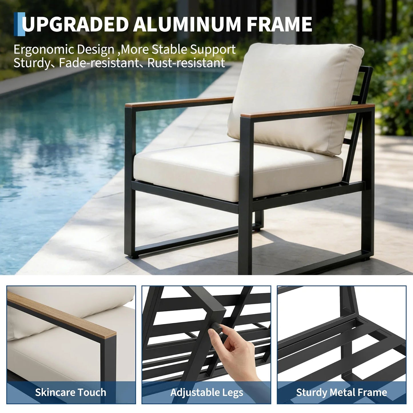 HobbyLane Modern Outdoor Patio Furniture Set Conversation Sofa Coffee Table