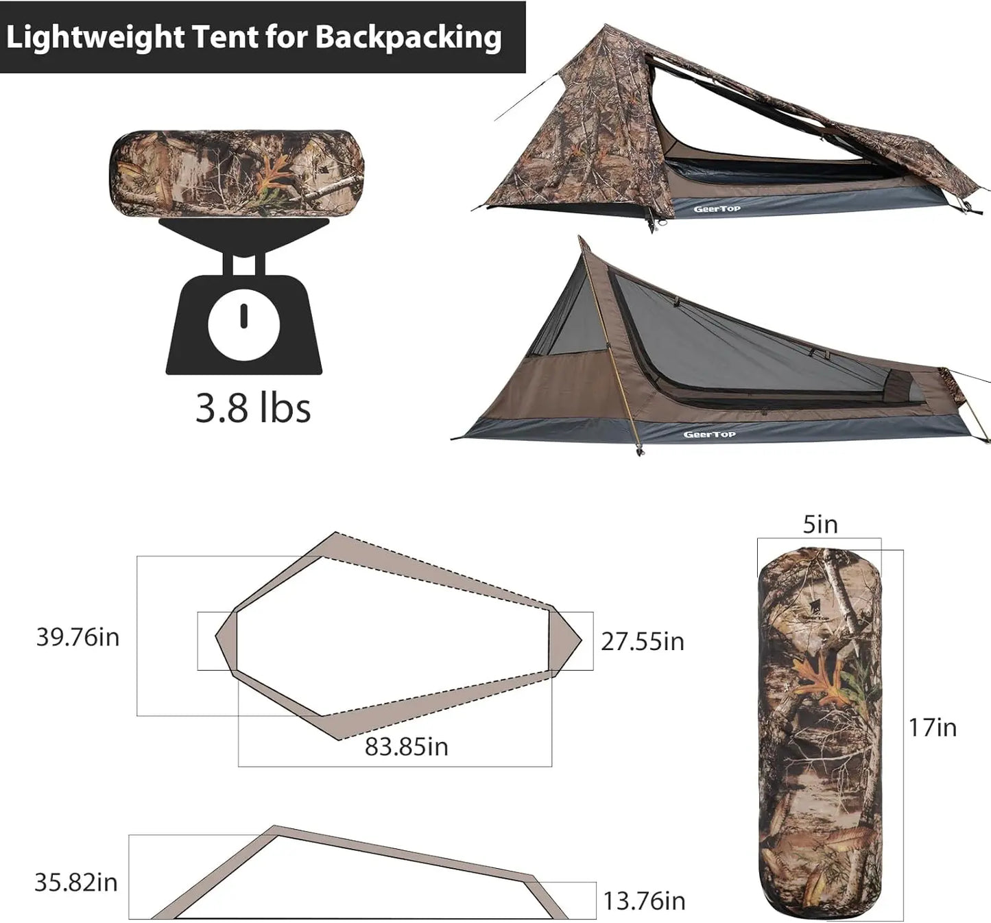 Ultralight Waterproof Single Person Bivy Tent for Camping and Hiking