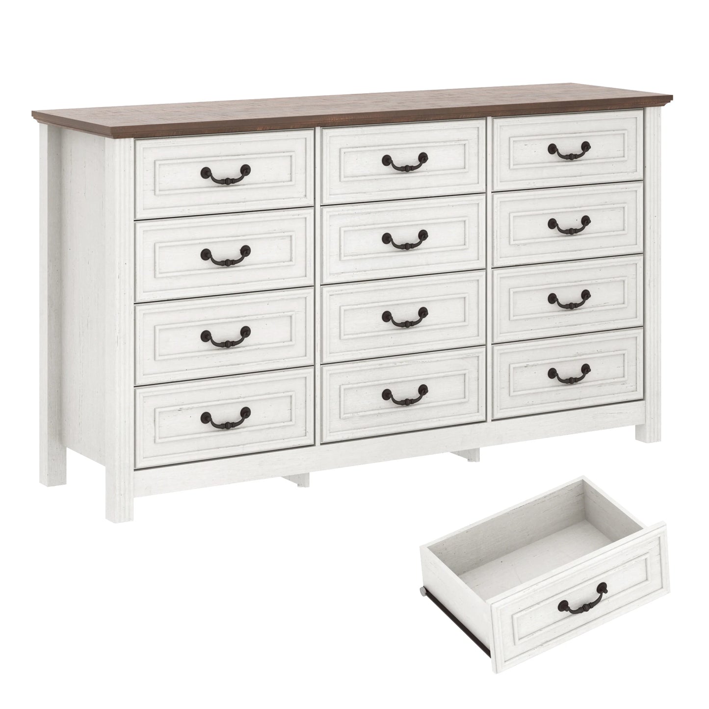 QiaoShiRen 12 Drawer Dresser Modern Wood Storage Chest