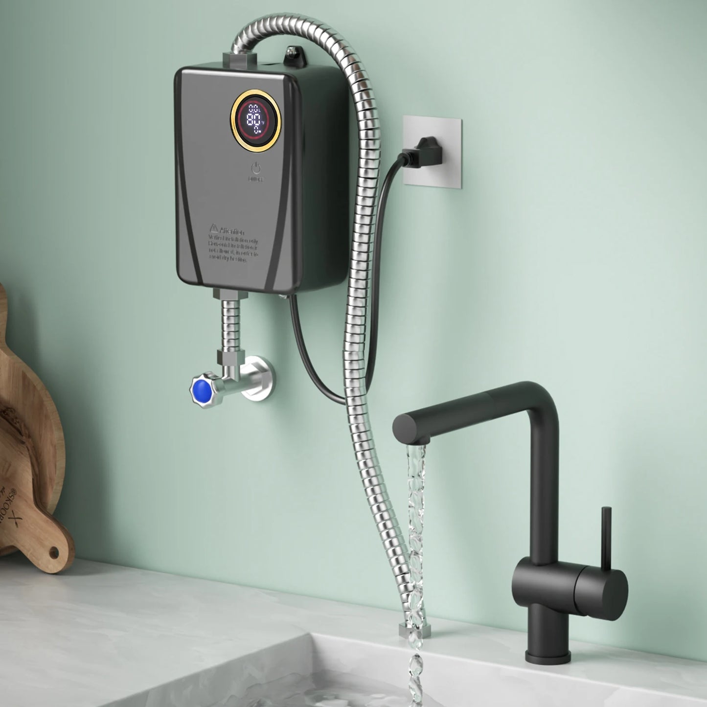 Sweetmile 110V 3000W Stainless Steel Wall Mounted Instant Water Heater