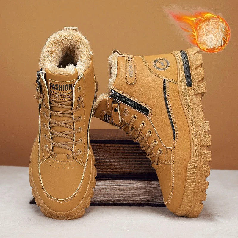 Winter Plush High-Top Snow Boots for Men
