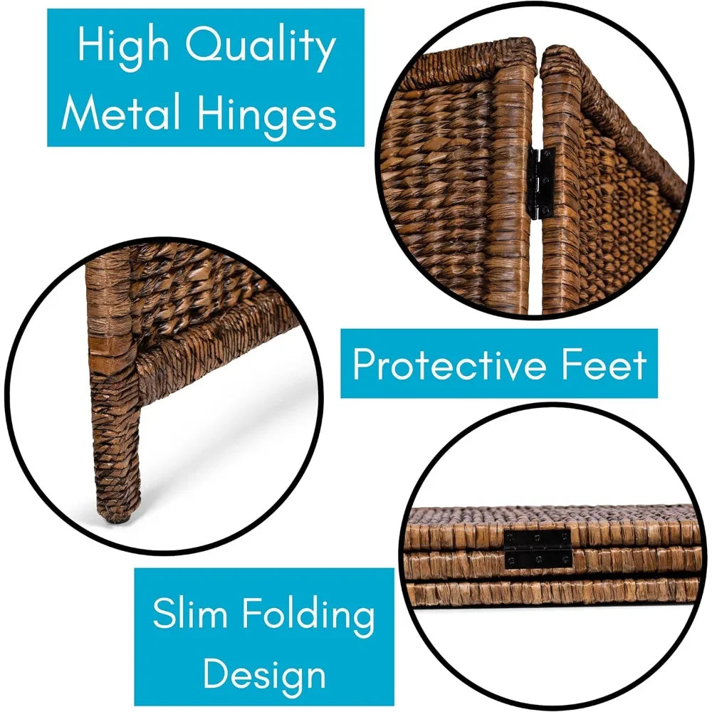 Seagrass 3 Panel Divider Handwoven Abaca Privacy Screen