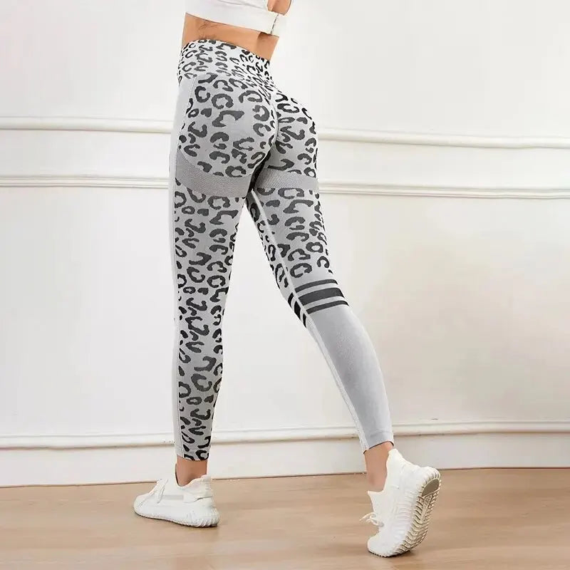 Leopard Print Seamless High Waist Yoga Pants Quick Drying