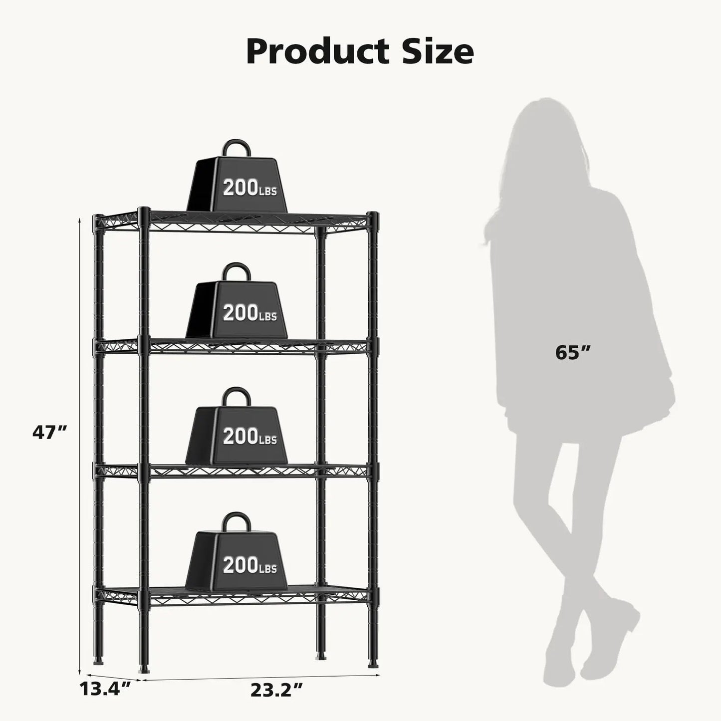 JHK 3-5 Tier Adjustable Metal Wire Storage Shelves Heavy Duty