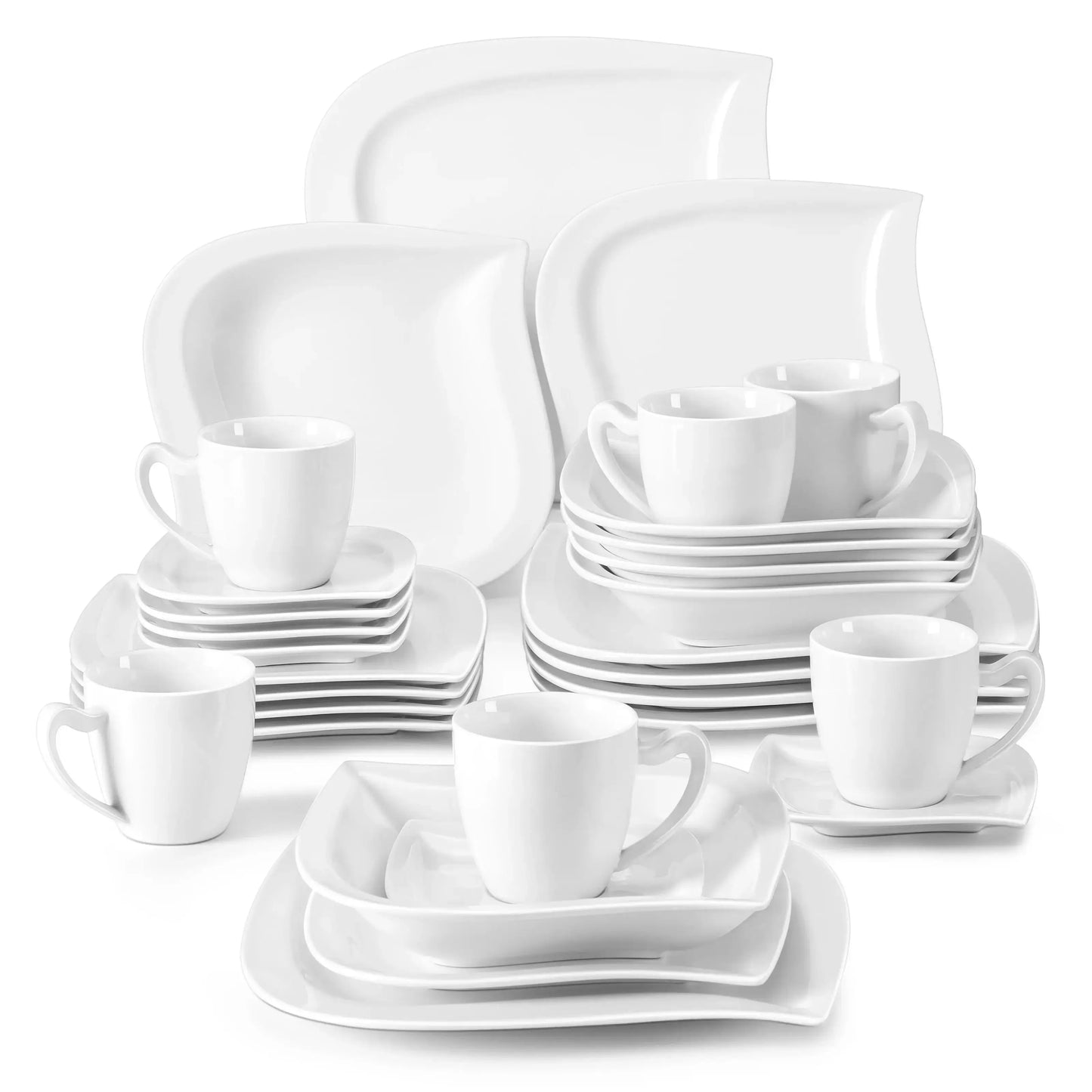 MALACASA Porcelain Dinner Set Tableware Service For Home Use