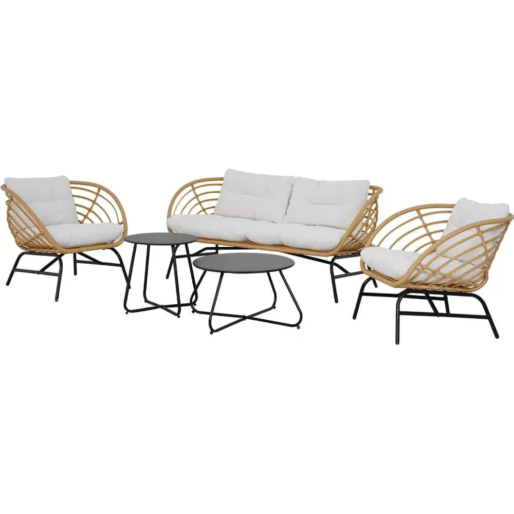 Grand Patio Boho Outdoor Wicker Furniture Set With Tables
