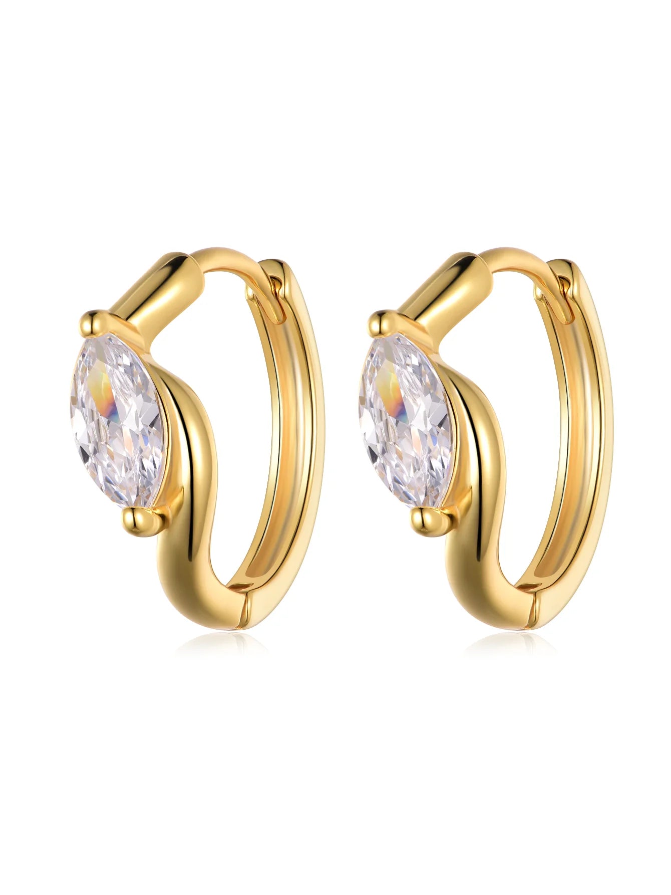 S925 Sterling Silver Moissanite Earrings Marquise Cut Design