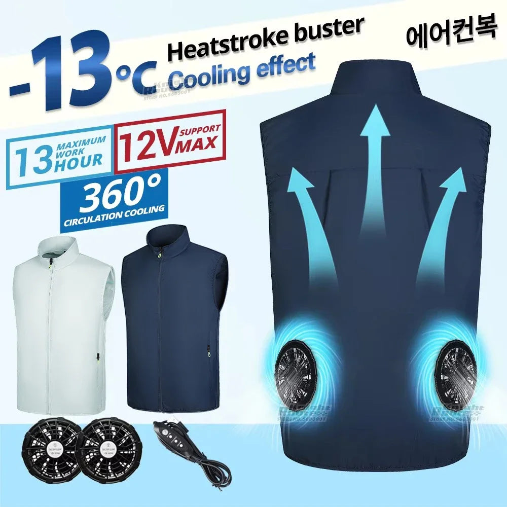 NONECN Cooling Vest With Wearable Fan Air Conditioning For Hot Weather
