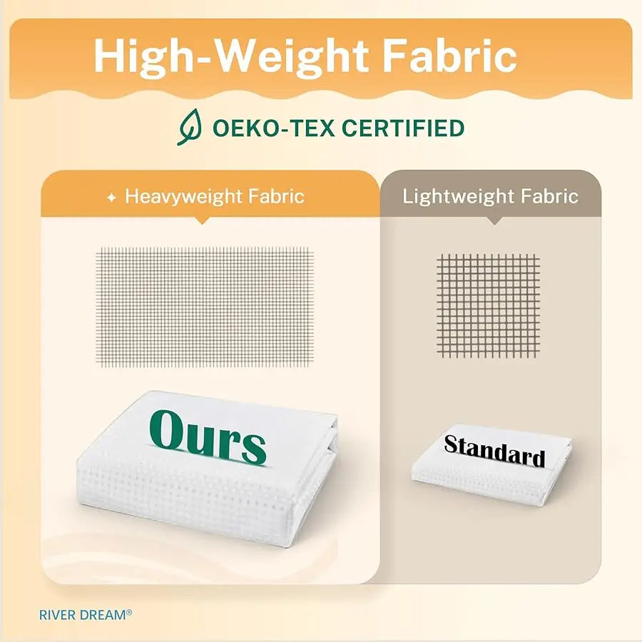 Heavyweight Dotted Waffle Weave Shower Curtain With Snap In Liner