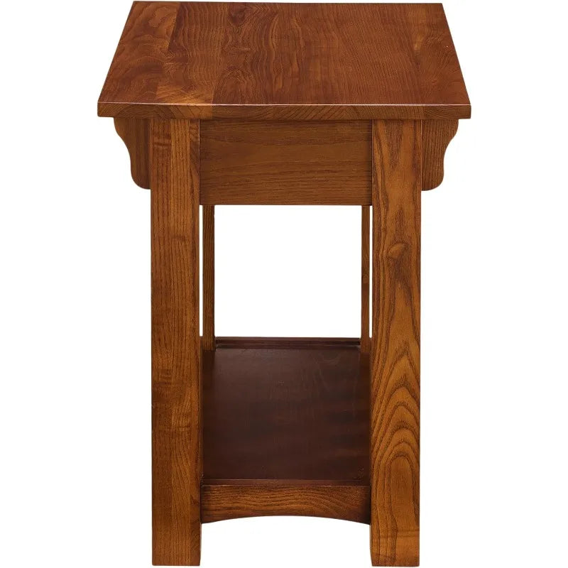 Home Mission Solid Wood End Table With One Drawer Shelf