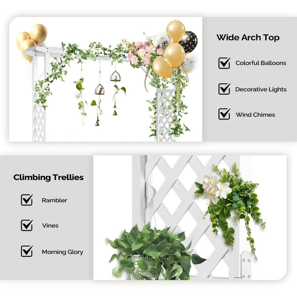 Guangdong Wooden Garden Arch Arbor With Planter Trellis Wedding