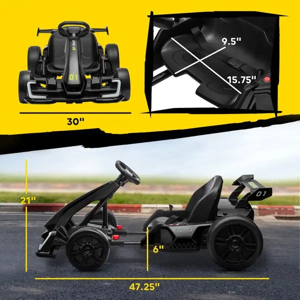 Certification 24V Electric Go Kart With AdjustableSeat Enhanced SmoothStart Technology