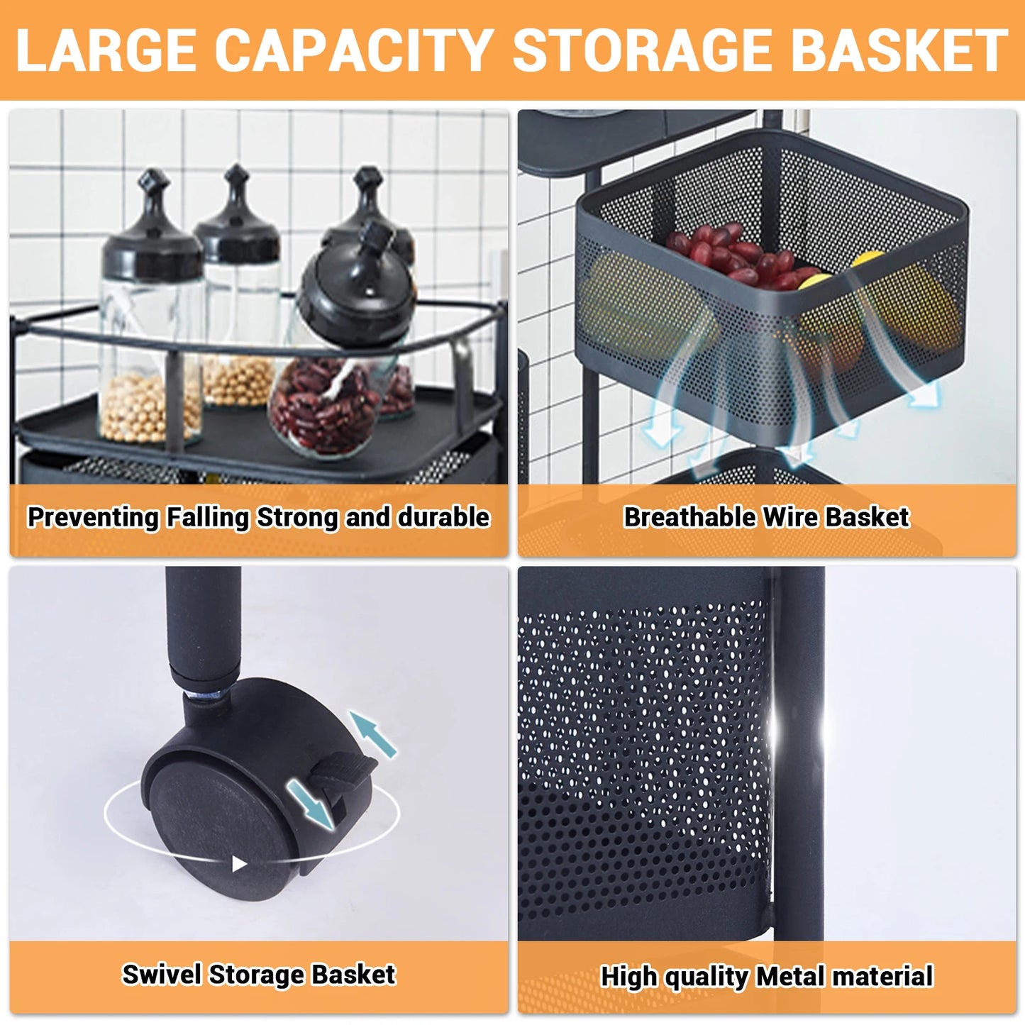 HobbyLane Five Layer 360 Degree Rotatable Trolley Storage Rack