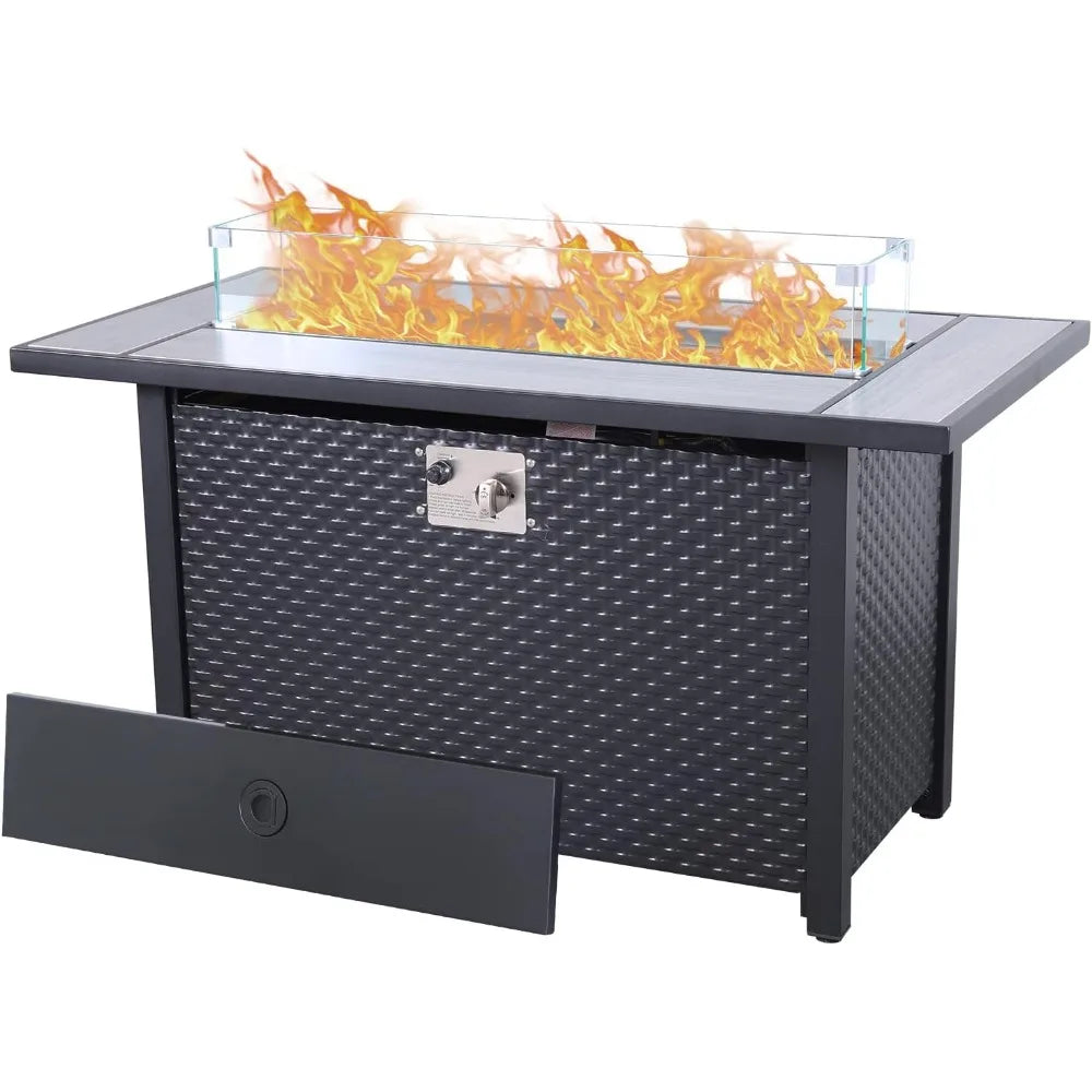 Outdoor Propane Fire Pit Rectangular Gas Table 50,000 BTU