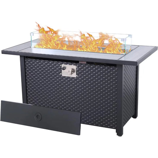 Outdoor Propane Fire Pit Rectangular Gas Table 50,000 BTU