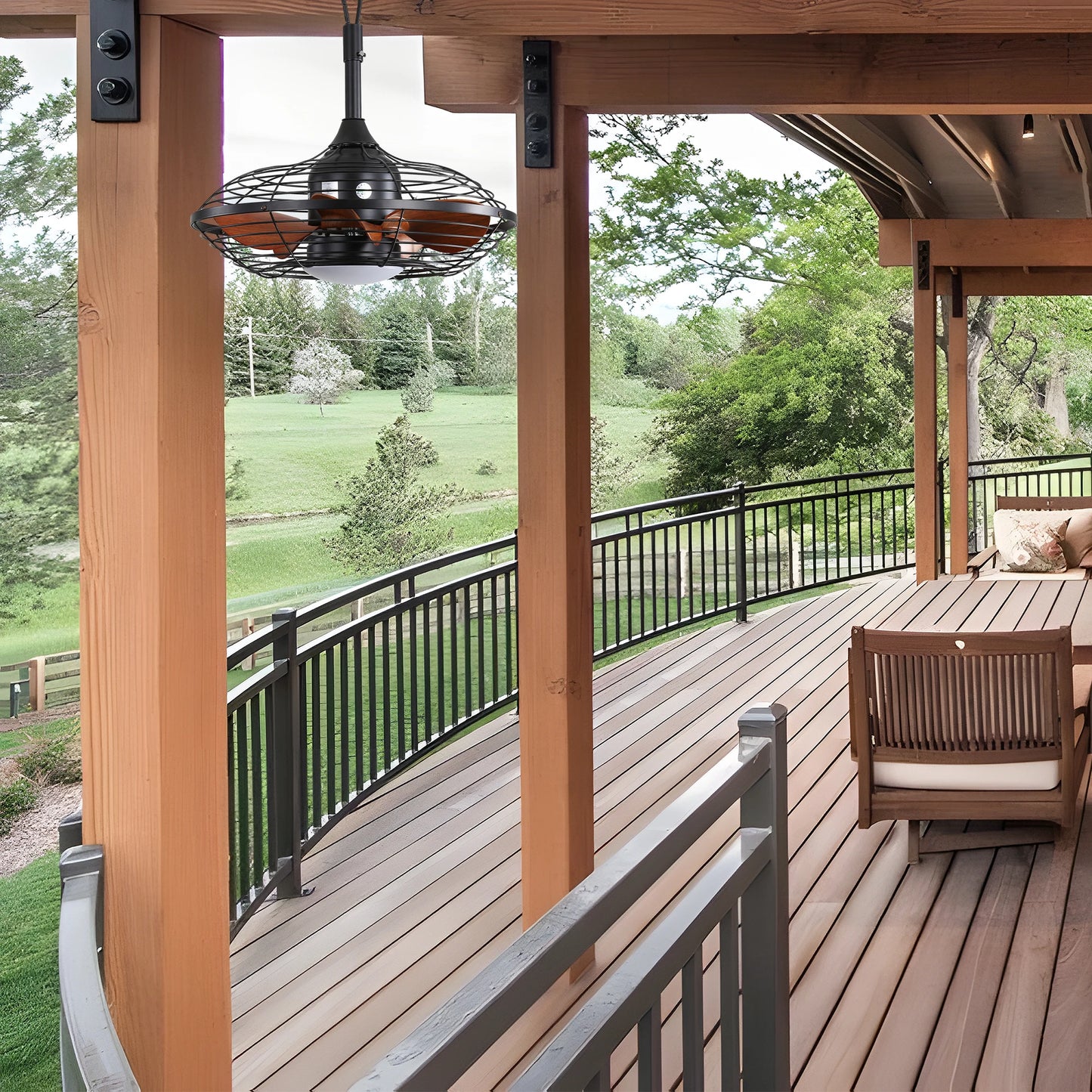 Ceiling Fan With Energy-Efficient LED Light DC Motorized, Six-Speed Remote-Control