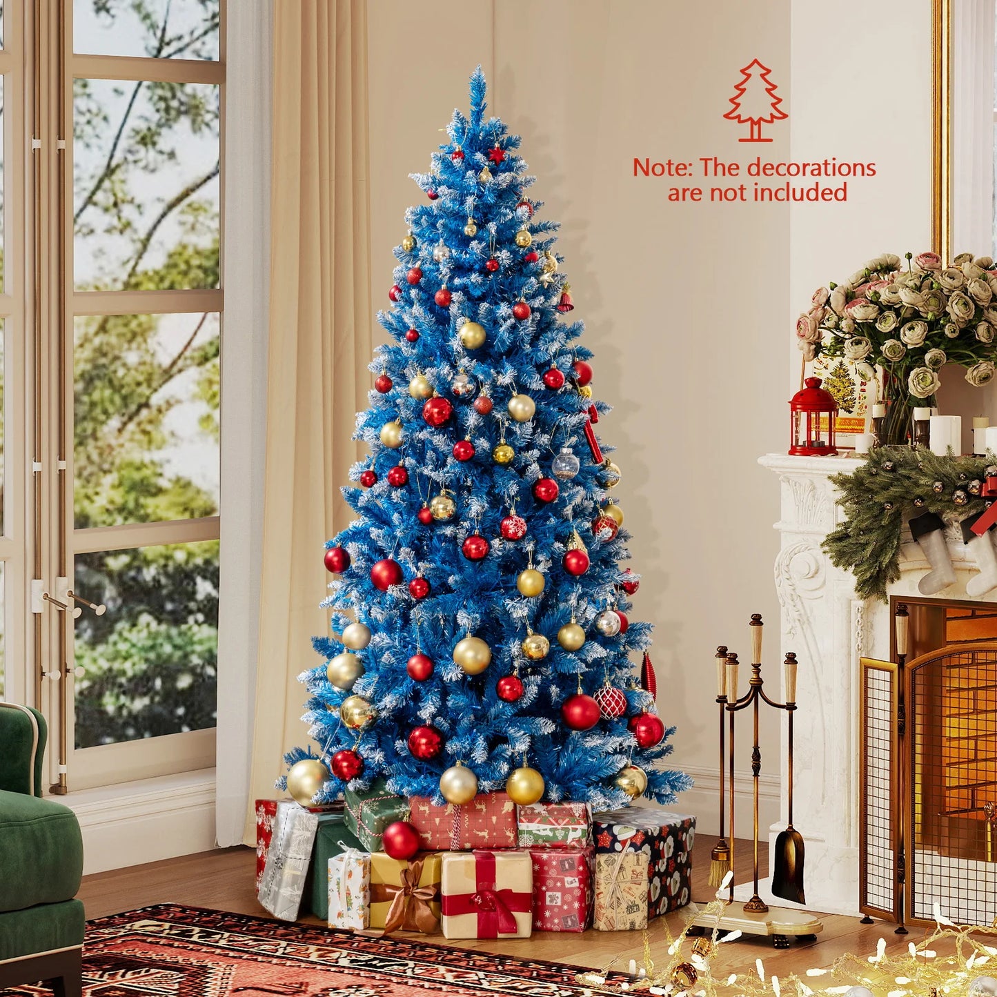 LIFEZEAL Artificial Christmas Tree Hinged for Home and Office Decor