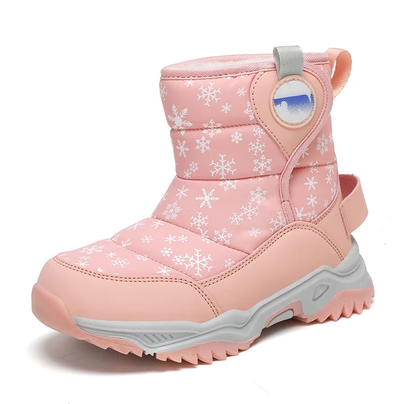 Unisex Kids Winter Boots Snow Leather Fashion Shoes