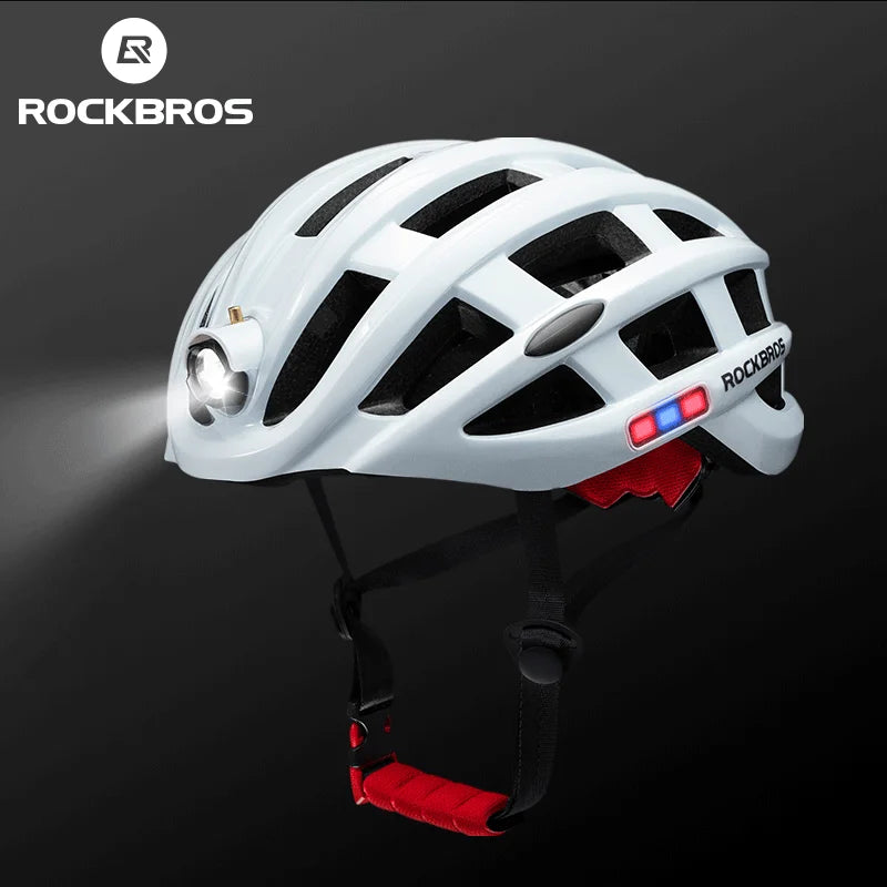 ROCKBROS Cycling Light Helmet USB Rechargeable LED