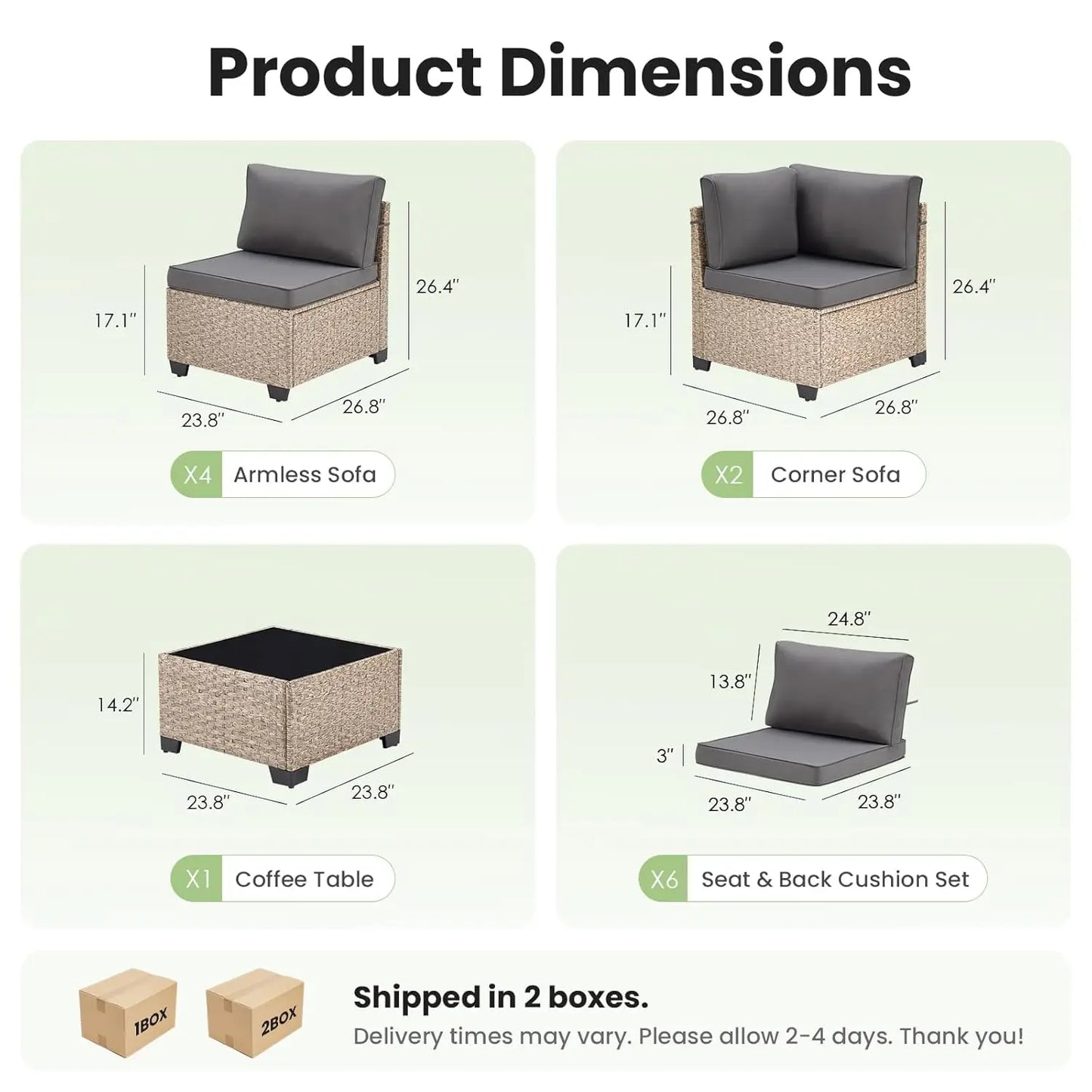 Outdoor 7 Piece All Weather Patio Furniture Set