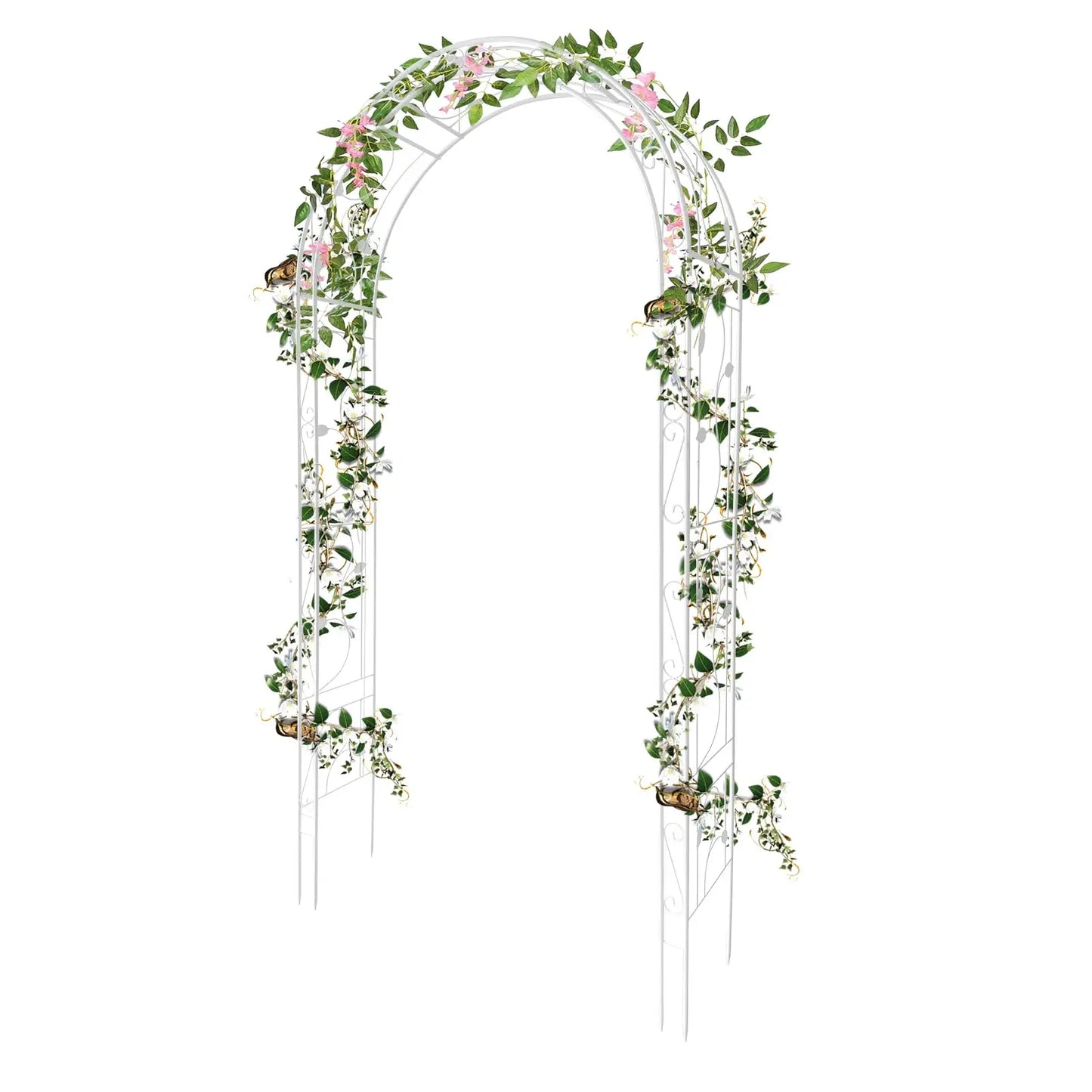 HiMISSCN Metal Garden Arch Arbor for Climbing Plants and Wedding Arches
