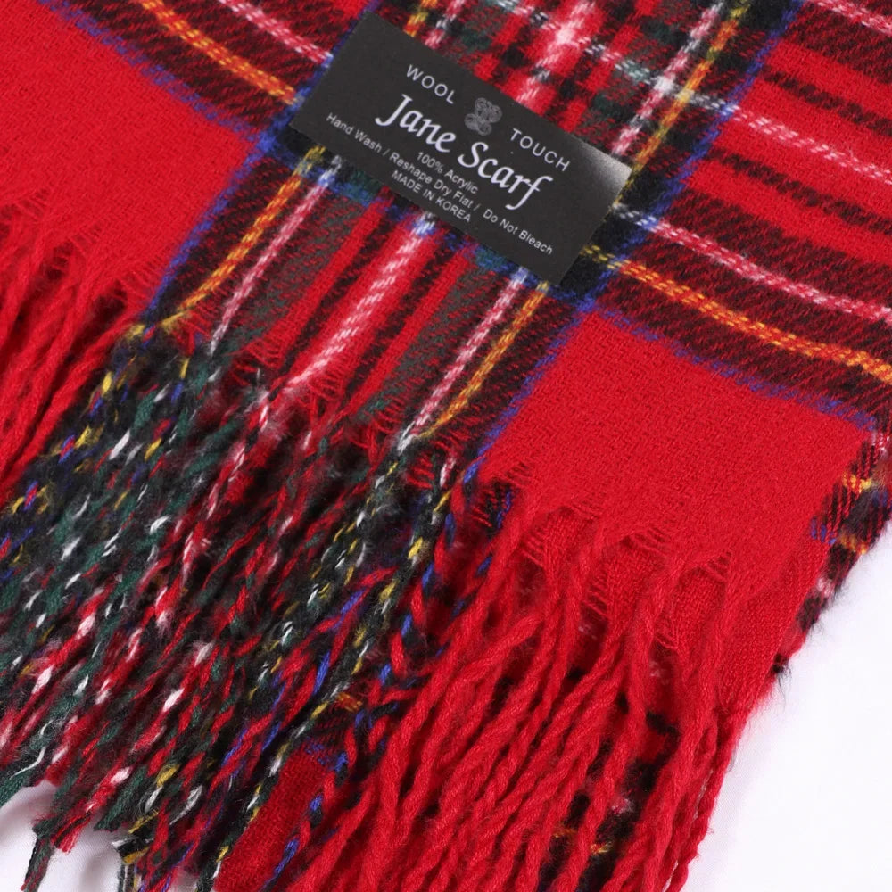 Scottish Style Tartan Warm Scarf For Women Plaid Shawl