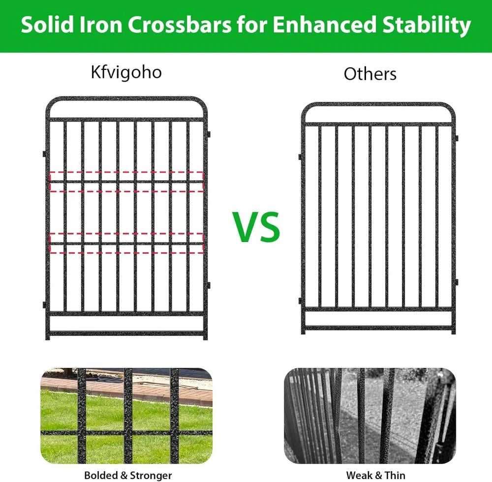 Heavy Duty Dog Playpen Portable Fence Solid Iron Crossbars RV Camping