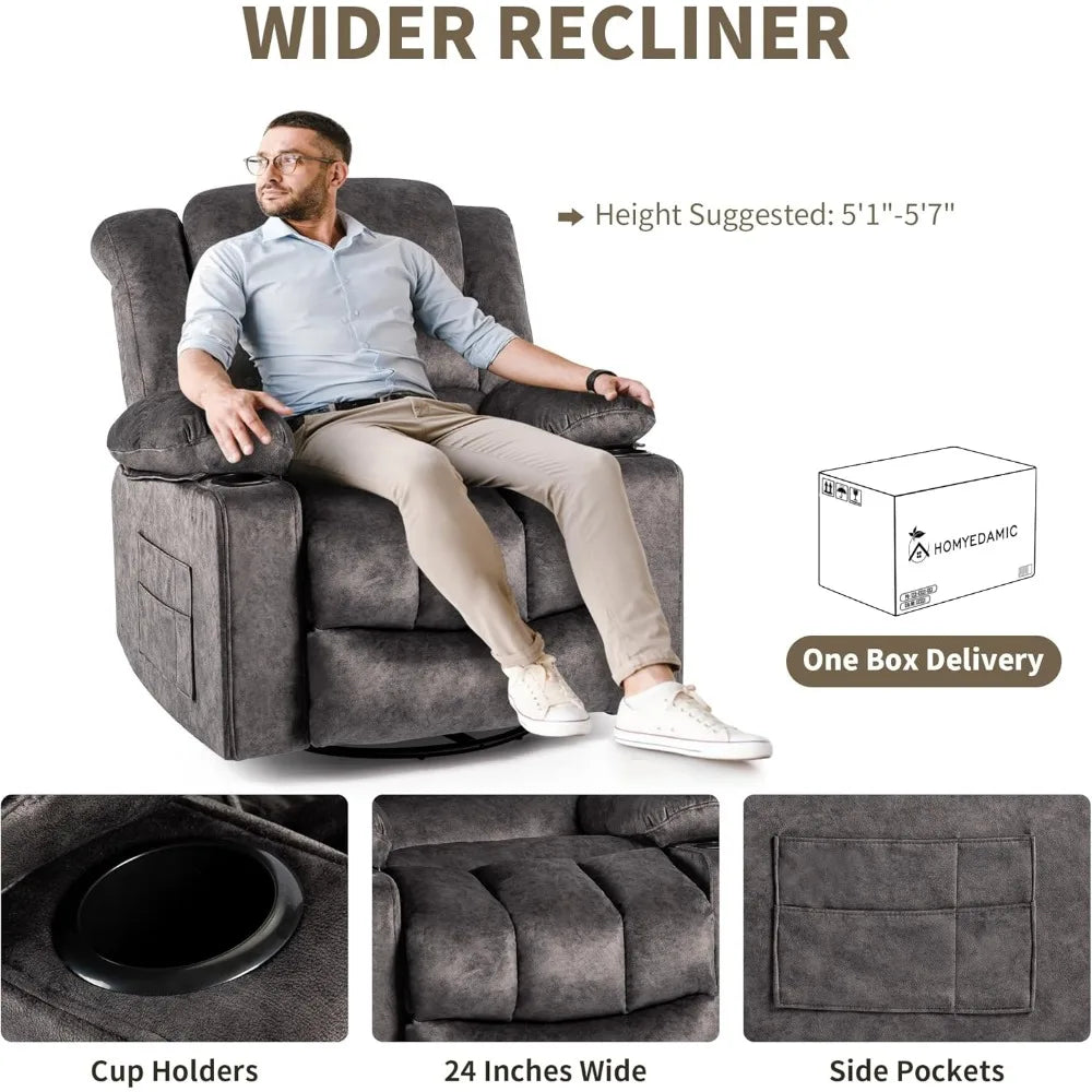 Recliner Chair Rocker Ergonomic 360 Degree Swivel for Living Room