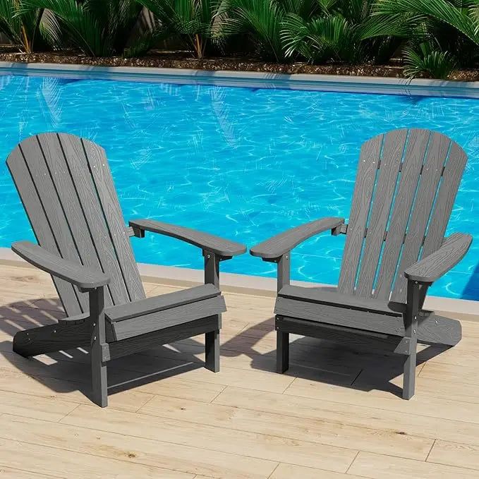 HUANZHUANG Adirondack Chairs 2 Pack Plastic Outdoor Chairs