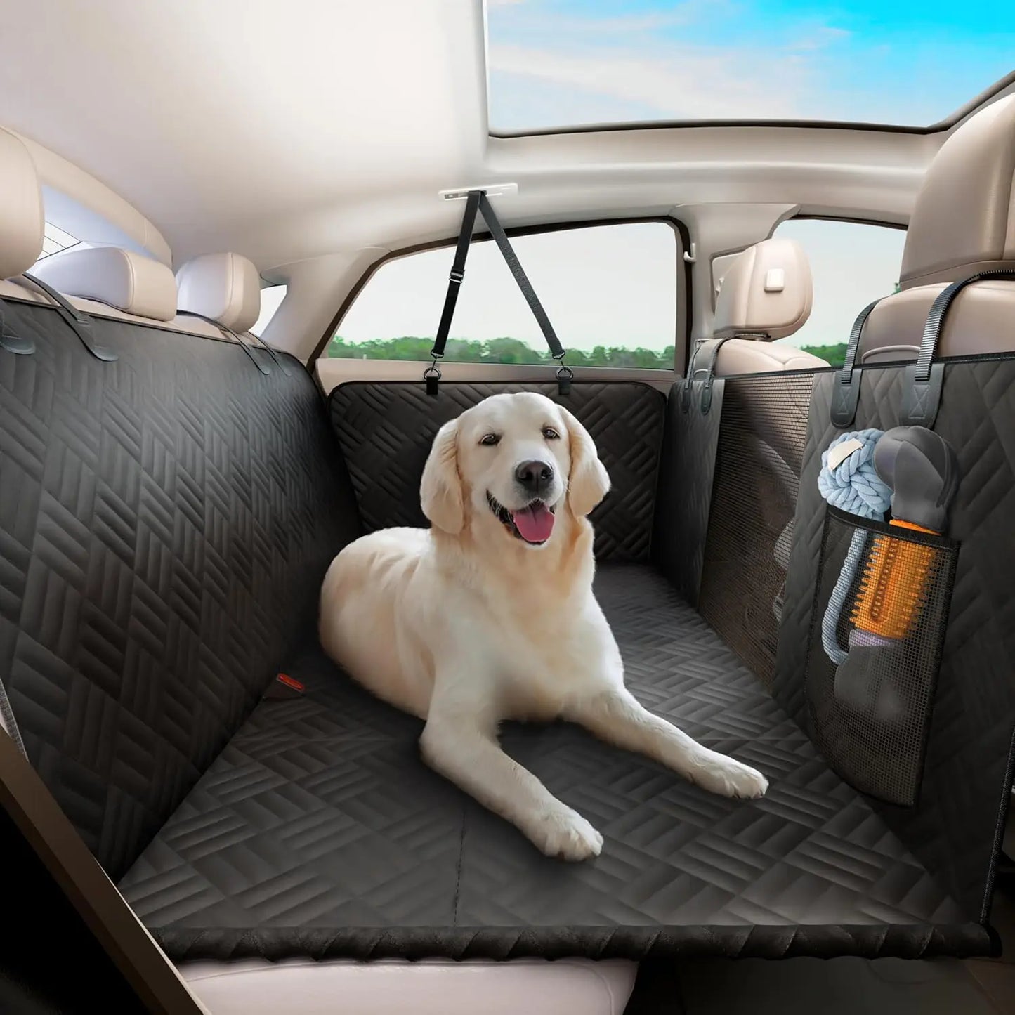 NONECN Dog Car Seat Cover Back Seat Extender, Heavy-Duty Hammock