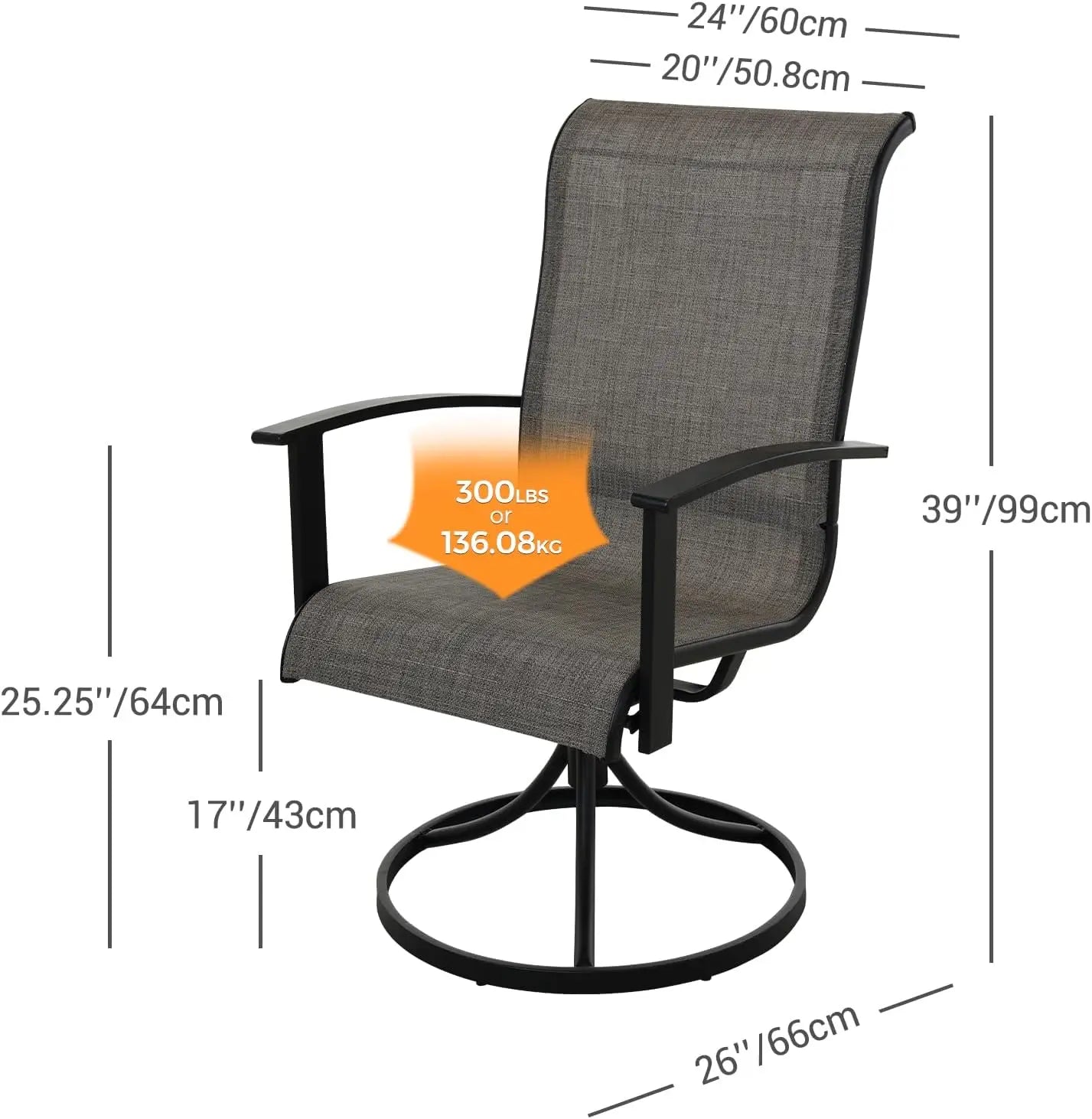 Grand Patio Outdoor Swivel Dining Chairs Set of 2
