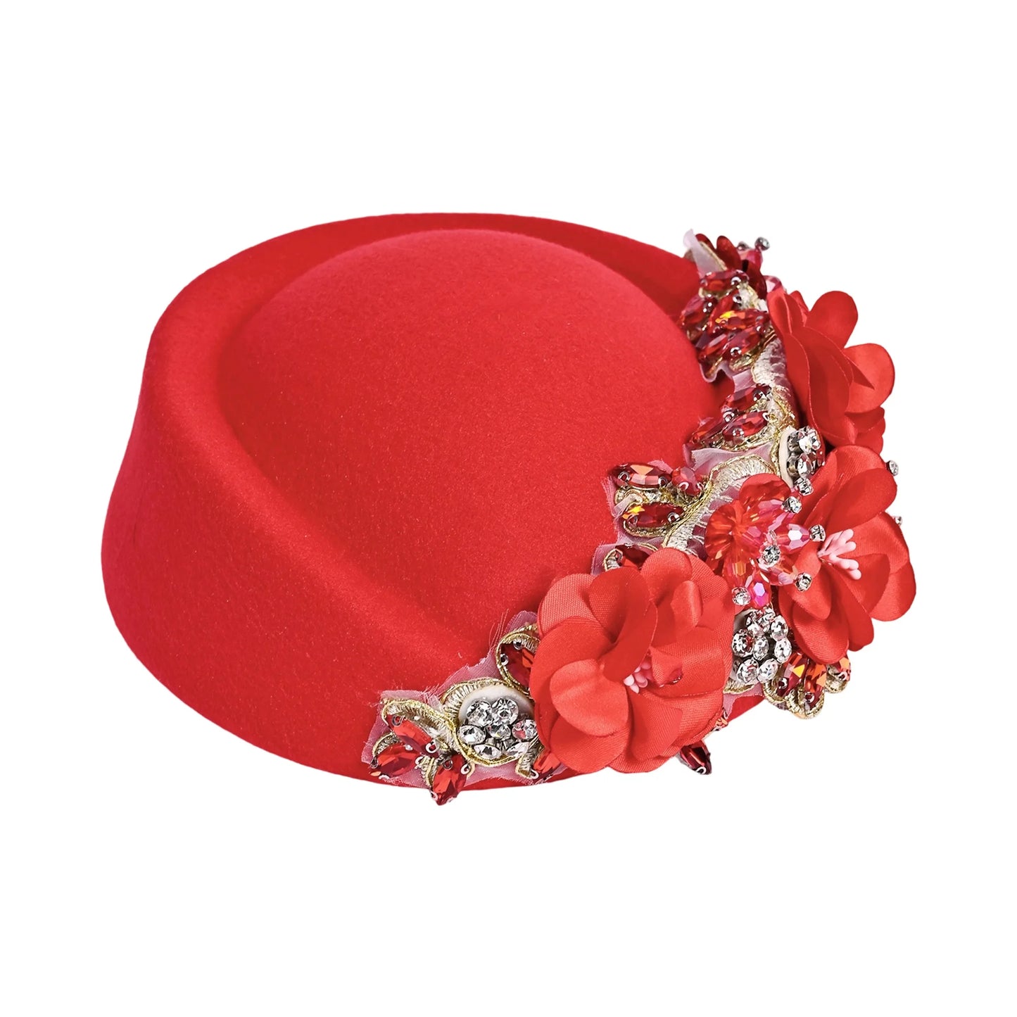 NONECN Vintage Pearl-Embellished Beret Hat for Women Classic French Style