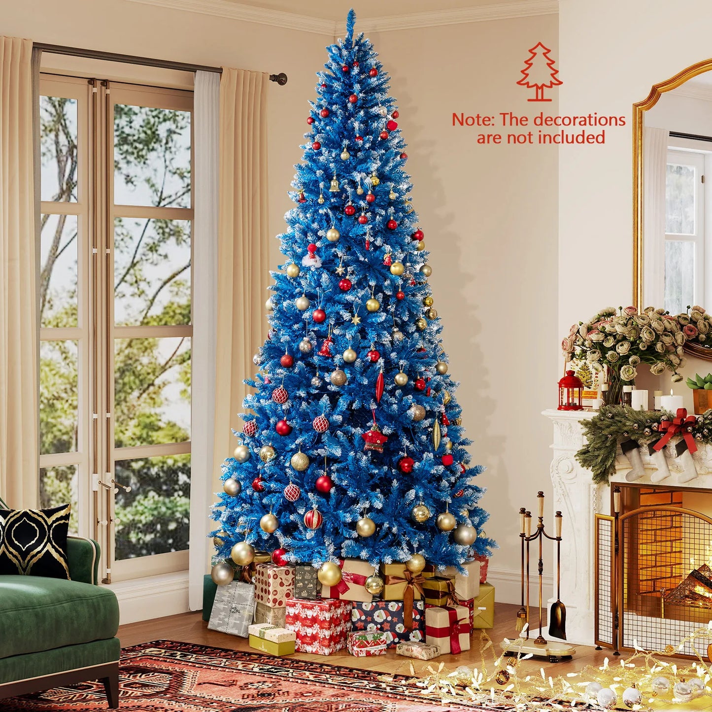 LIFEZEAL Artificial Christmas Tree Hinged for Home and Office Decor