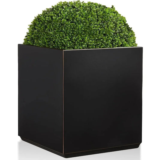 Metallic Heavy Cube Planter Box No Assembly Large Square Planter