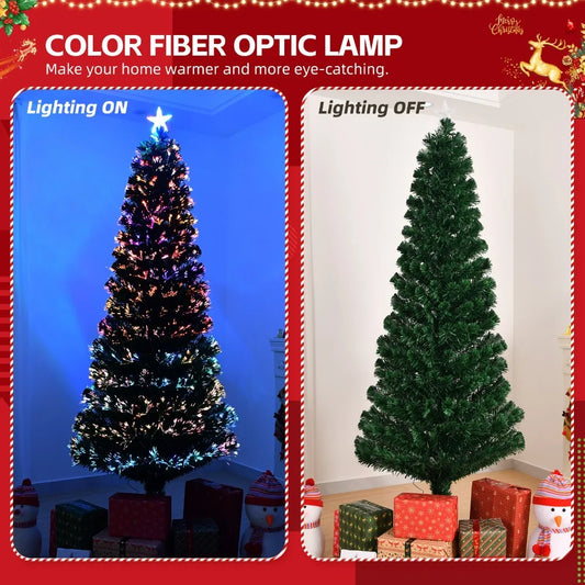 Color Fiber Optic Christmas Tree With LED Accent Lights