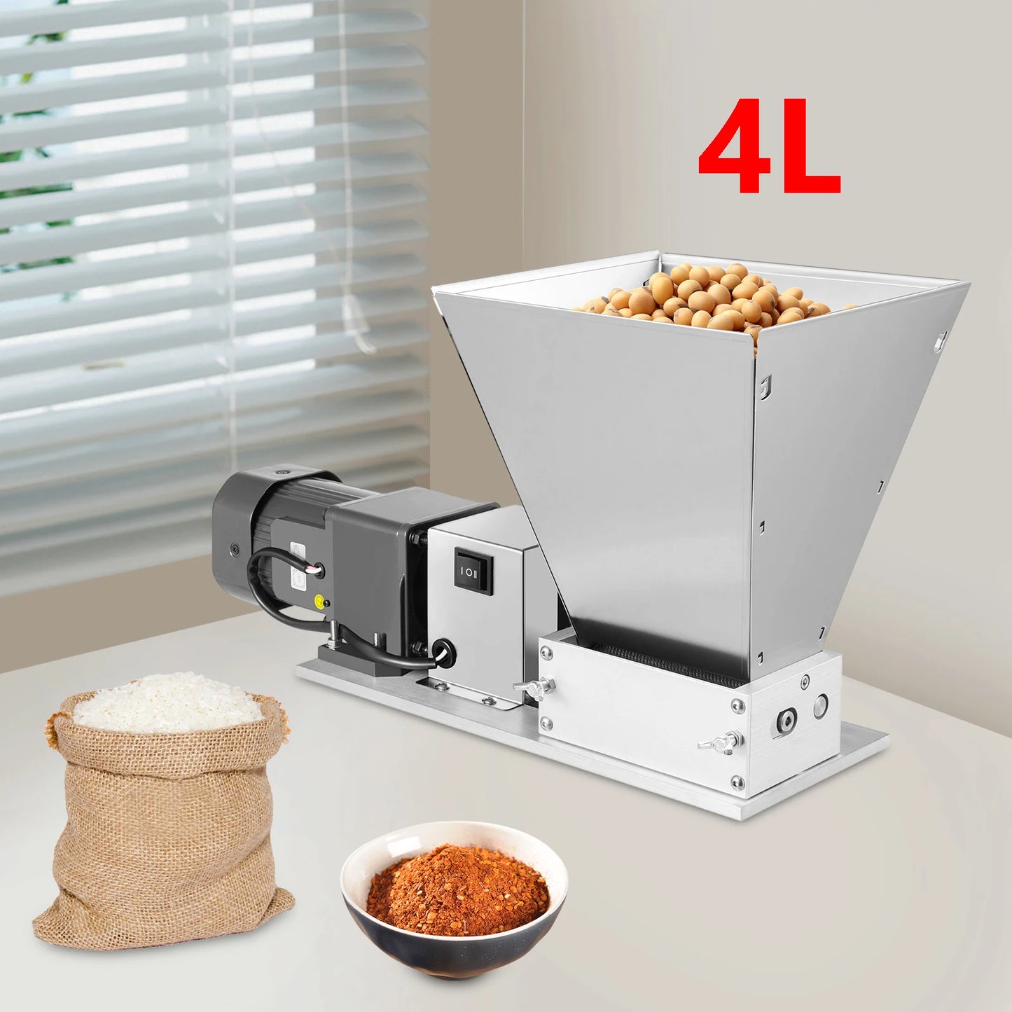 Electric Grain Crusher Stainless Steel Grinder For Corn Wheat 220V