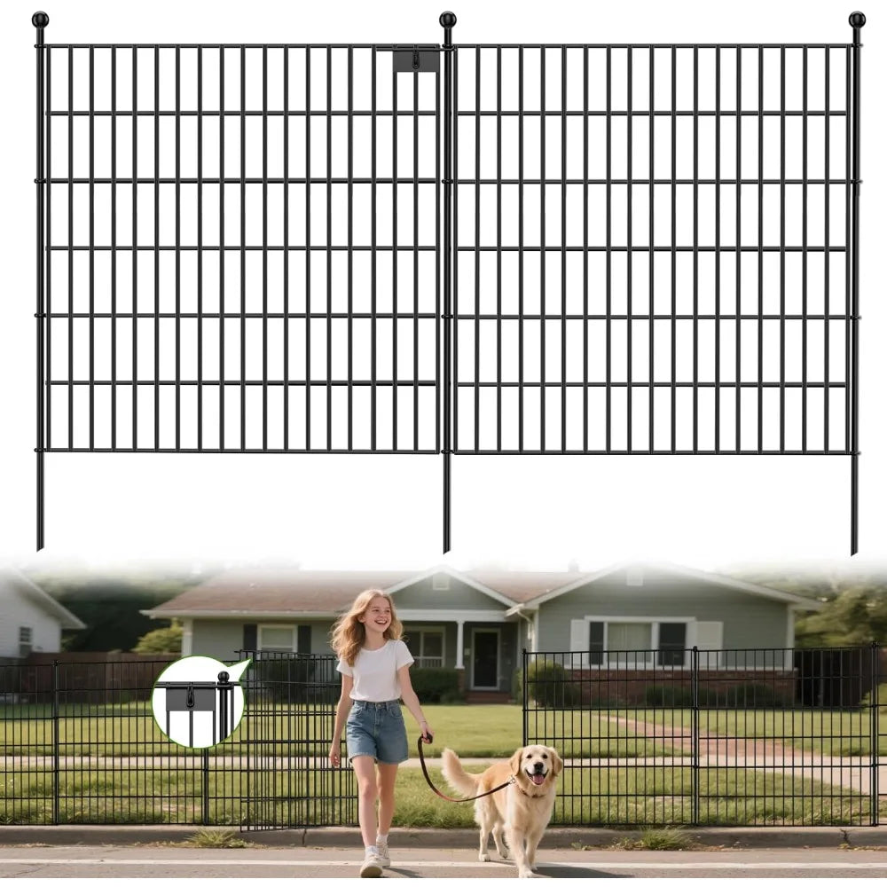 Dafify 20 Panels No Dig Decorative Garden Fence With Gate