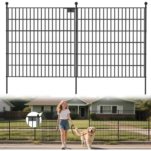 Dafify 20 Panels No Dig Decorative Garden Fence With Gate