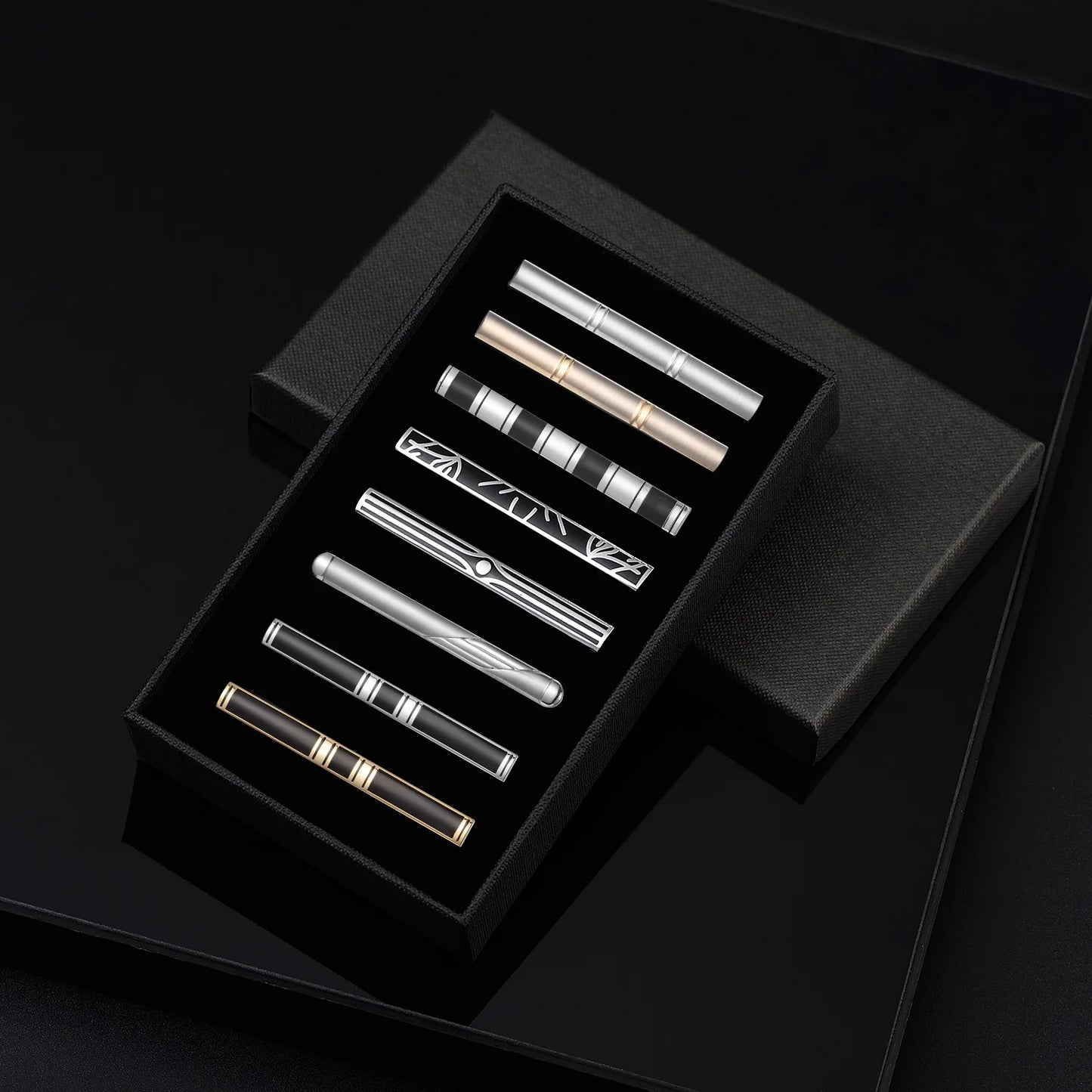 Tie Clips Set With Gift Box For Wedding Gifts Cufflinks
