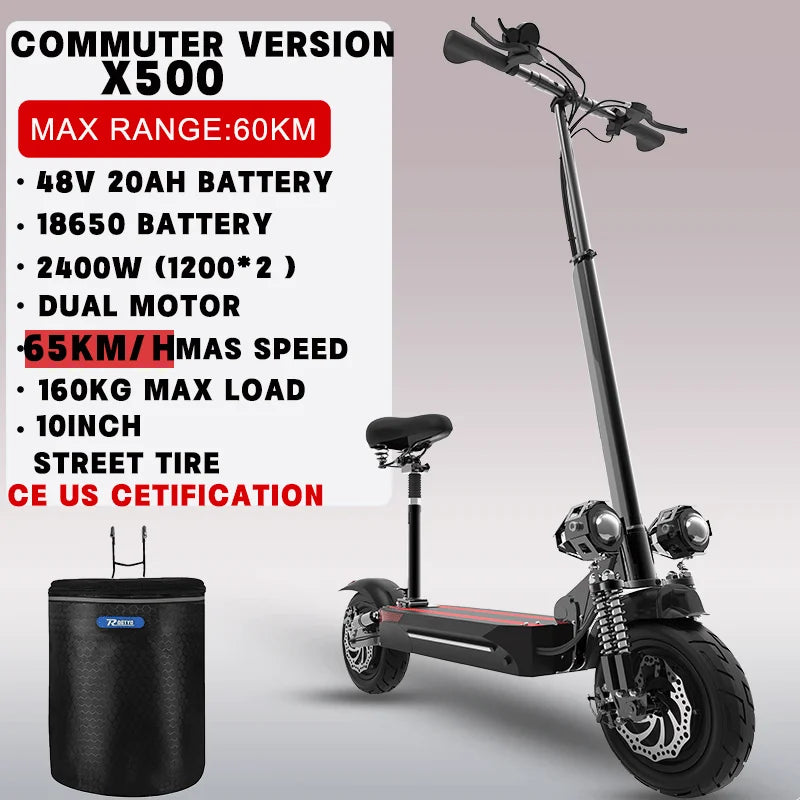 Jueshuai Outdoor Electric Scooter 48V-72V 1000W-6000W Off-Road Foldable