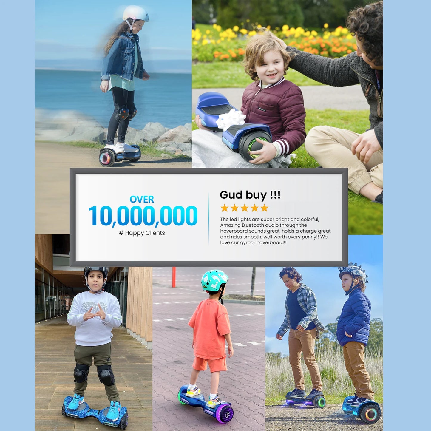 GYROORCE Self Balancing Hoverboard All Terrain LED Bluetooth