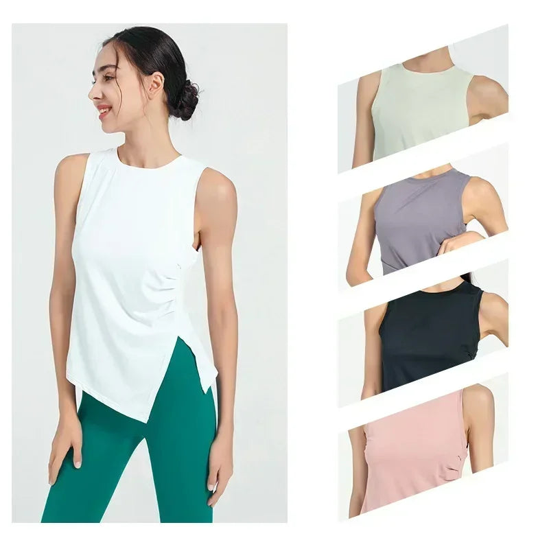 STOWN SPORTSWEAR Slit Women's Sports Vest Breathable Yoga Tank