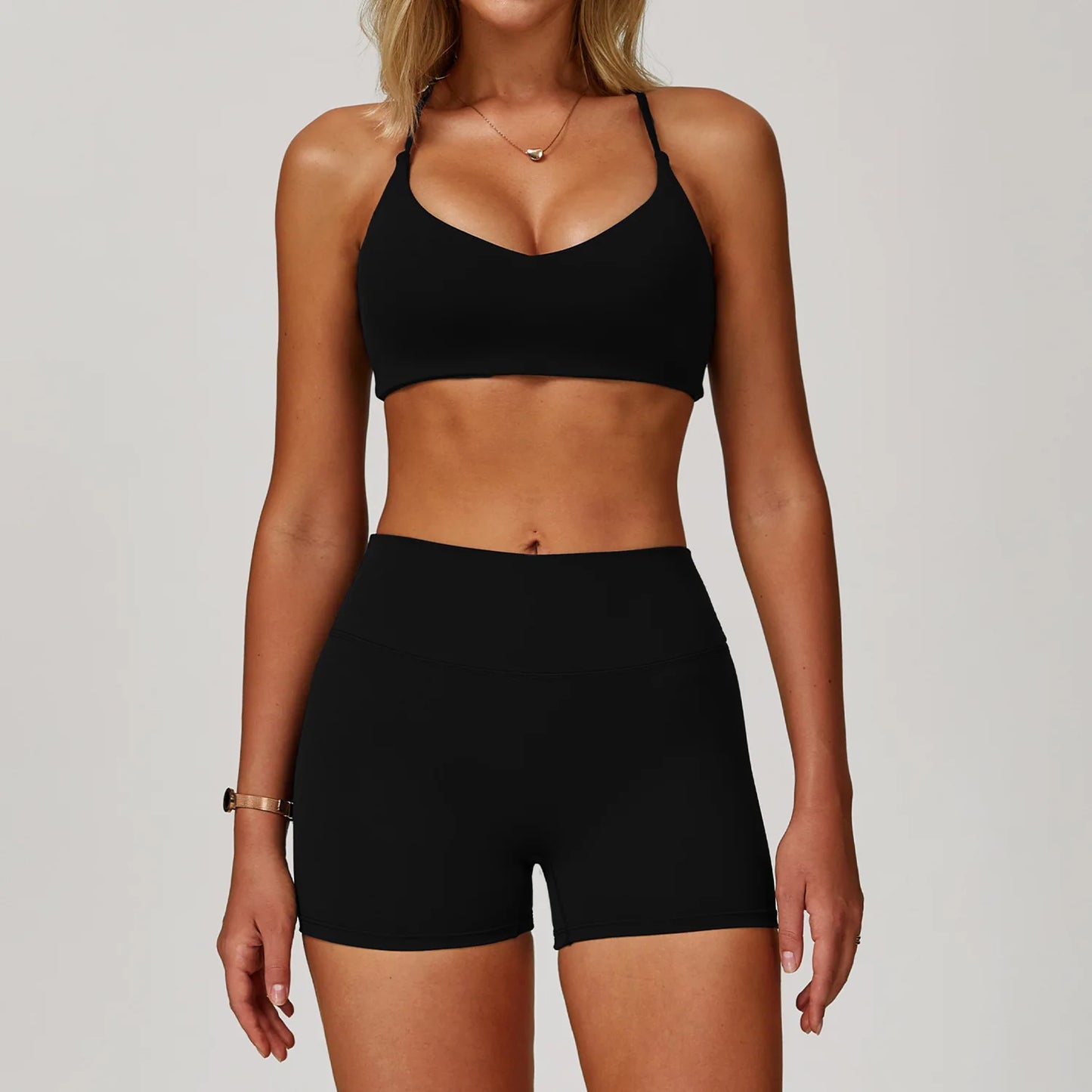 NONECN Womens Yoga Set 2 Piece Sportswear With High Waist Leggings