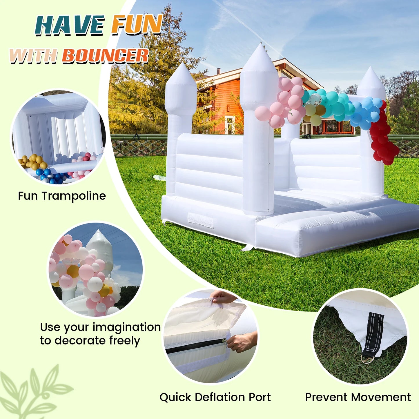 RTS Inflatable Giant Bounce House Castle For Kids Parties
