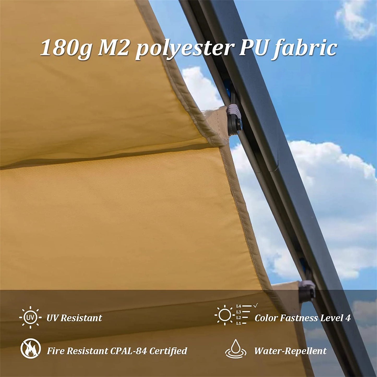 TWISTER.CK Outdoor Aluminum Retractable Pergola With Sunshade Cover