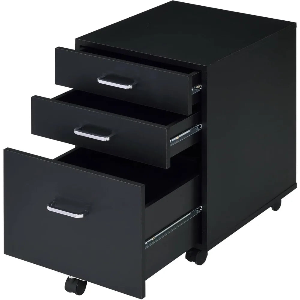 3-Drawer File Cabinet With Wheels for Home Office Storage