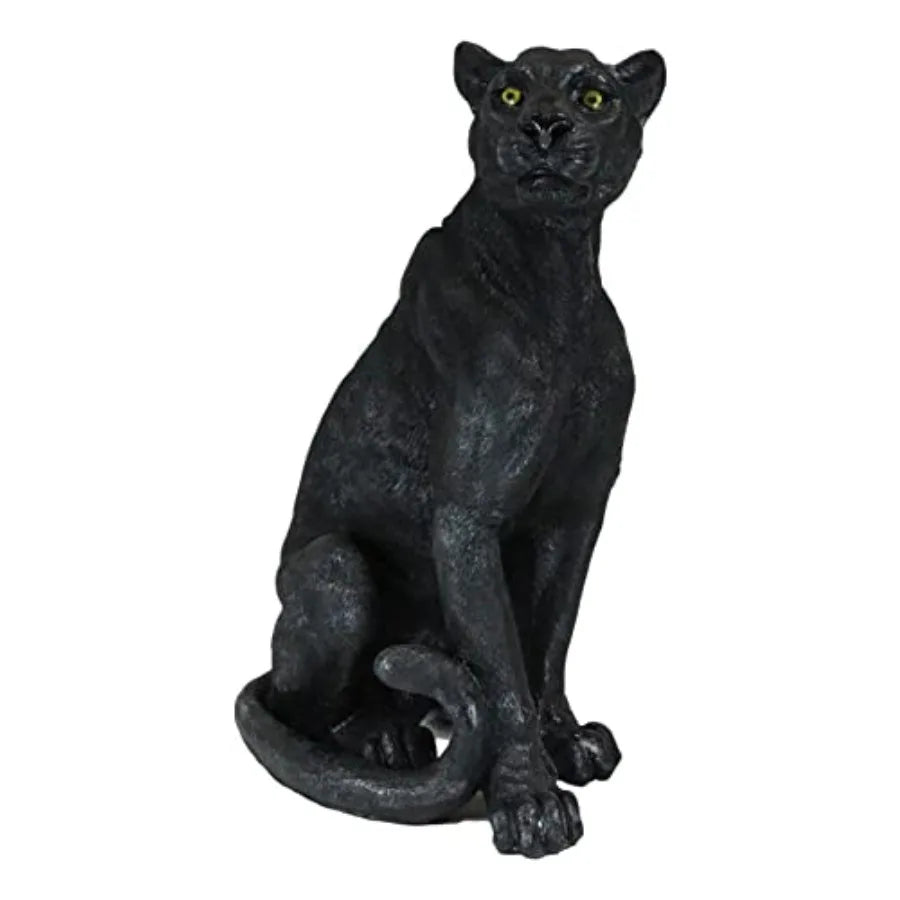SHXI Realistic Sitting Panther Statue for Home Decor