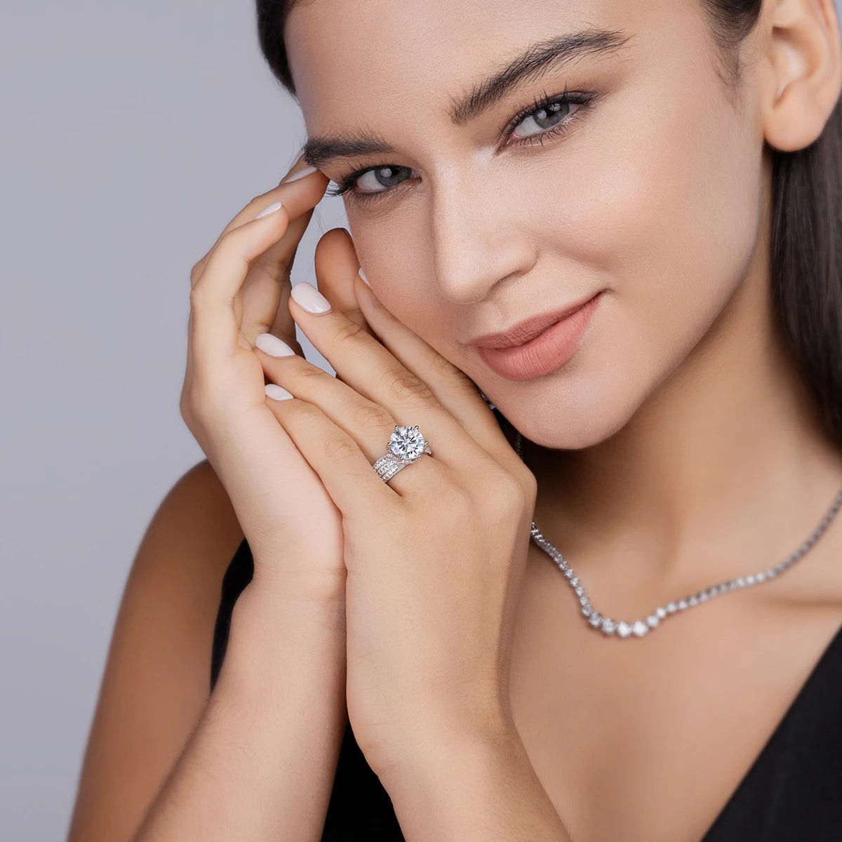 Moissanite Engagement Ring S925 With Claw Setting Classic