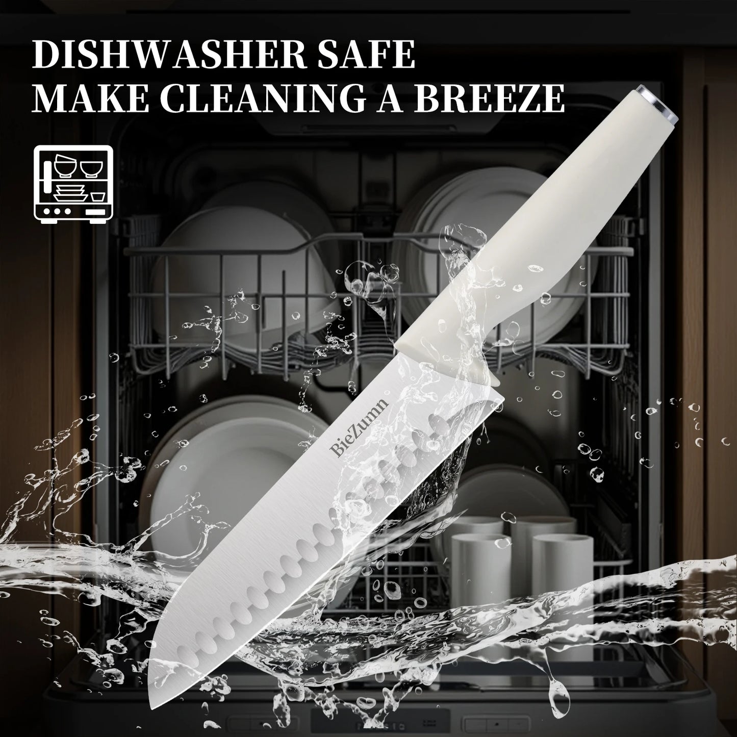 Mothe Knife Set With Built In Sharpener And Cutting Board German Stainless Steel